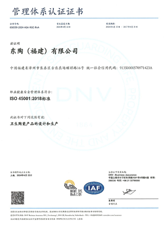 3118.c云顶（福建）有限公司 ISO45001认证证书